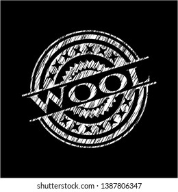 Wool chalkboard emblem. Vector Illustration. Detailed.