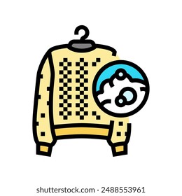 wool cleaning dry laundry wash color icon vector. wool cleaning dry laundry wash sign. isolated symbol illustration
