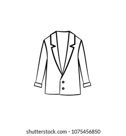 Icono del doodle dibujado a mano con una capa de lana. Ropa exterior masculina - ilustración de boceto vectorial de lana para impresión, web, móviles e infografías aisladas en fondo blanco.