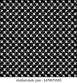 Wool or cotton blanket, in black and white, embroidered with small geometric elements. Textile. Shawl. Carpet texture. Vector illustration.