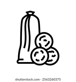 wool dryer balls clothes care line icon vector. wool dryer balls clothes care sign. isolated contour symbol black illustration