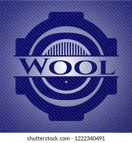 Wool emblem with denim texture