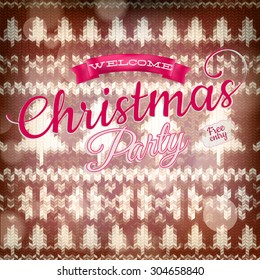 Wool fabric with Christmas decoration. EPS 10 vector file included