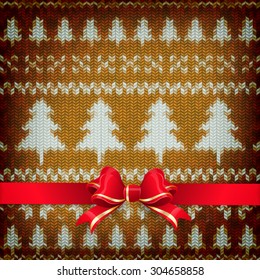 Wool fabric with Christmas decoration. EPS 10 vector file included