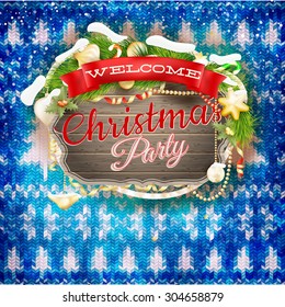 Wool fabric with Christmas decoration. EPS 10 vector file included