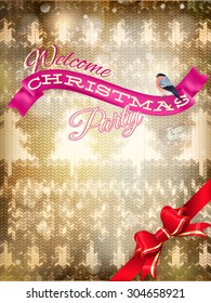 Wool fabric with Christmas decoration. EPS 10 vector file included