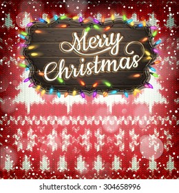 Wool fabric with Christmas decoration. EPS 10 vector file included