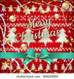 Wool fabric with Christmas decoration. EPS 10 vector file included