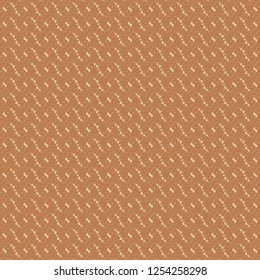 Wool fabric in orange and ivory, with a simple pattern of dash or short dotted lines, oriented obliquely. Blanket texture. Vector illustration.