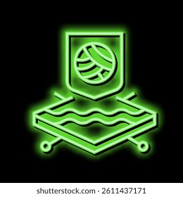 wool fabrics properties neon light sign vector. wool fabrics properties illustration