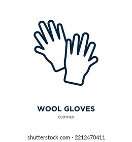 wool gloves icon from clothes collection. Thin linear wool gloves, wool, winter outline icon isolated on white background. Line vector wool gloves sign, symbol for web and mobile