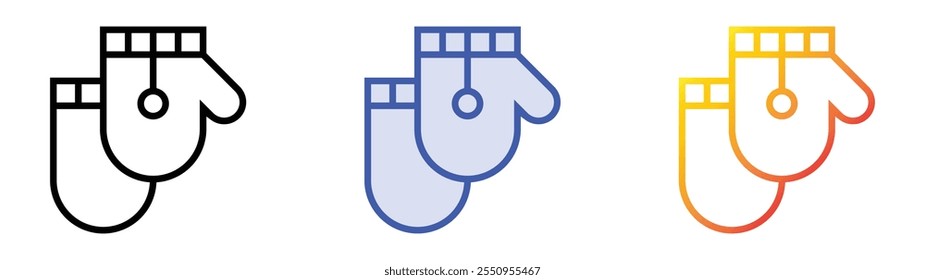 wool gloves icon. Linear, Blue Fill and Gradient Style Design Isolated On White Background
