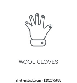 Wool Gloves linear icon. Wool Gloves concept stroke symbol design. Thin graphic elements vector illustration, outline pattern on a white background, eps 10.