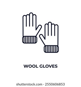 wool gloves outline icon. Linear vector from clothes concept. Thin line wool gloves icon isolated on white background