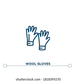 icono del vector de contorno de guantes de lana. ilustración de elemento simple. icono del contorno de guantes de lana a partir del concepto de ropa editable. se puede usar para web y móvil
