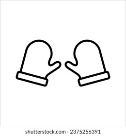 Wool gloves vector icon in outline, winter collection icon, vector illustration on white background