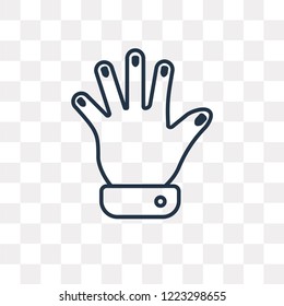 Wool Gloves vector outline icon isolated on transparent background, high quality linear Wool Gloves transparency concept can be used web and mobile