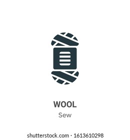 Wool glyph icon vector on white background. Flat vector wool icon symbol sign from modern sew collection for mobile concept and web apps design.