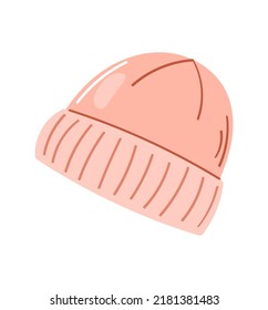Temporada de otoño con sombrero de lana. Ilustración del vector aislada en fondo blanco