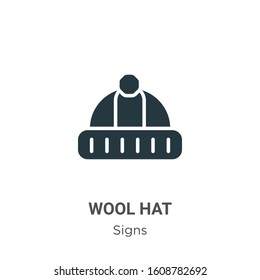 Wool hat glyph icon vector on white background. Flat vector wool hat icon symbol sign from modern signs collection for mobile concept and web apps design.
