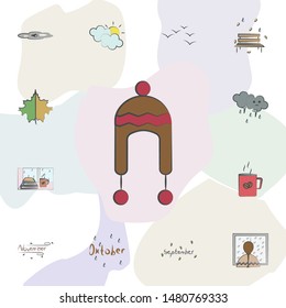 Wool hat icon. Universal set of autumn for website design and development, app development