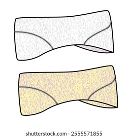 Wool headband flat drawing vector mockup template.