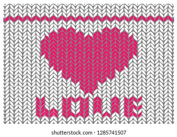 wool heart, knitted heart