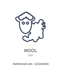Wool icon. Wool linear symbol design from Sew collection. Simple outline element vector illustration on white background.