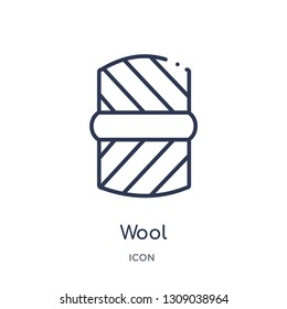 wool icon from sew outline collection. Thin line wool icon isolated on white background.
