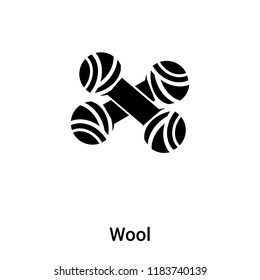 Wool icon vector isolated on white background, logo concept of Wool sign on transparent background, filled black symbol