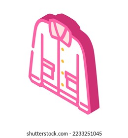 wool jacket outerwear female isometric icon vector. wool jacket outerwear female sign. isolated symbol illustration