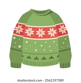 Wool knitting winter sweater vector illustration