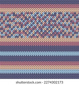 Wool knitwear vector seamless pattern. Winter sweater striped jersey textile. Craft knitted fabric striped ornament. Fiber knitting fashion pattern. Handmade scarf canvas.
