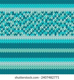 Wool knitwear vector seamless pattern. Winter sweater striped jersey textile. Craft knitted fabric striped ornament. Thread knitting fashion pattern. Colorful scandinavian knitting pathwork.