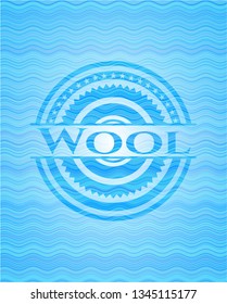 Wool light blue water wave style badge.