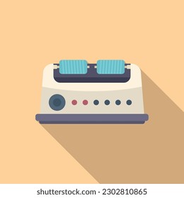 Wool machine icon flat vector. Cotton thread. Industry fabric