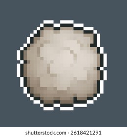 wool material in pixel art style with outline and isolated background