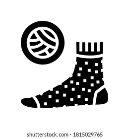 wool material sock glyph icon vector. wool material sock sign. isolated contour symbol black illustration