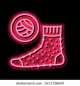 wool material sock neon light sign vector. wool material sock illustration