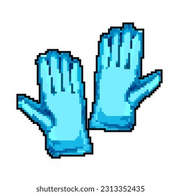 wool mittens gloves winter game pixel art retro vector. bit wool mittens gloves winter. old vintage illustration