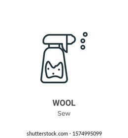 Wool outline vector icon. Thin line black wool icon, flat vector simple element illustration from editable sew concept isolated on white background