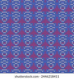 Wool Pattern, Seamless Vector Design, Winter Holiday Geometric Background Set. Traditional Xmas Wool Pullover Illustrations