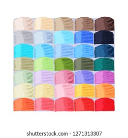 Wool roving, felting wool any colors. Vector illustration of the theme of needlework.