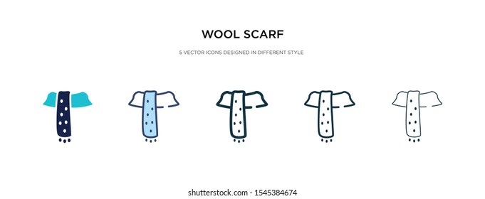 wool scarf icon in different style vector illustration. two colored and black wool scarf vector icons designed in filled, outline, line and stroke style can be used for web, mobile, ui