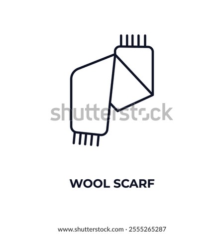 wool scarf outline icon. Linear vector from fashion concept. Thin line wool scarf icon isolated on white background