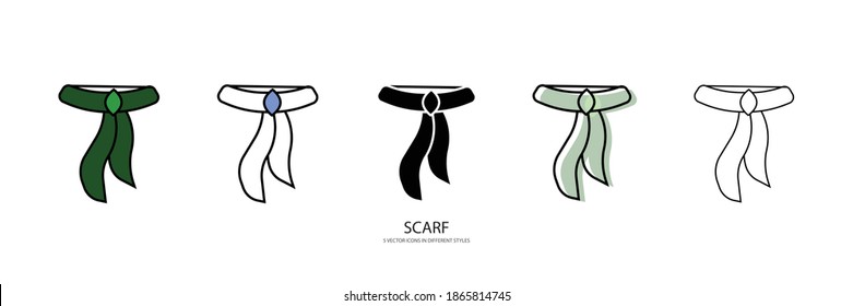 wool scarf vector type icon