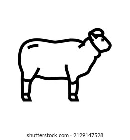 wool sheep line icon vector. wool sheep sign. isolated contour symbol black illustration