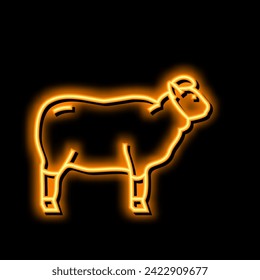 wool sheep neon light sign vector. wool sheep illustration svg