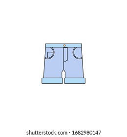 jeans cortos de lana sobre fondo blanco