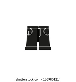 wool short jeans on white background